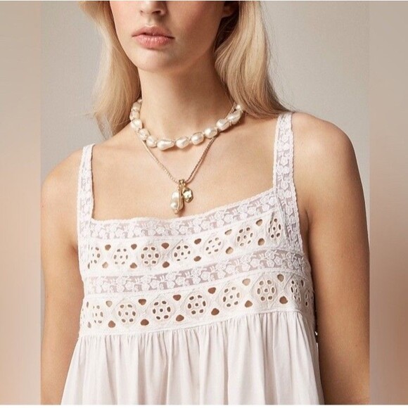 J Crew White Cotton Poplin Athena Boho Maxi Dress Size Small - Picture 2 of 14